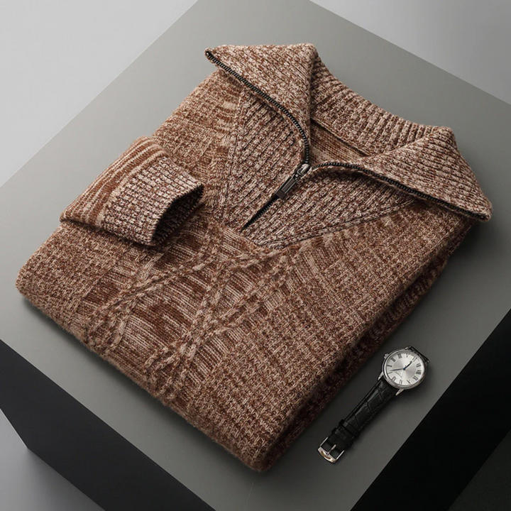 Taranto Merino Uld Zip Sweater