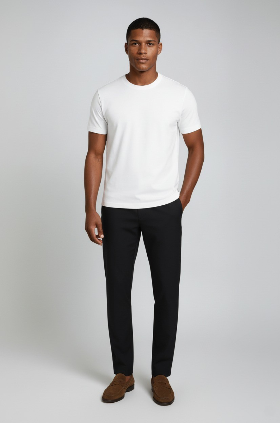 Hvid Slim-Fit T-Shirt til Mænd