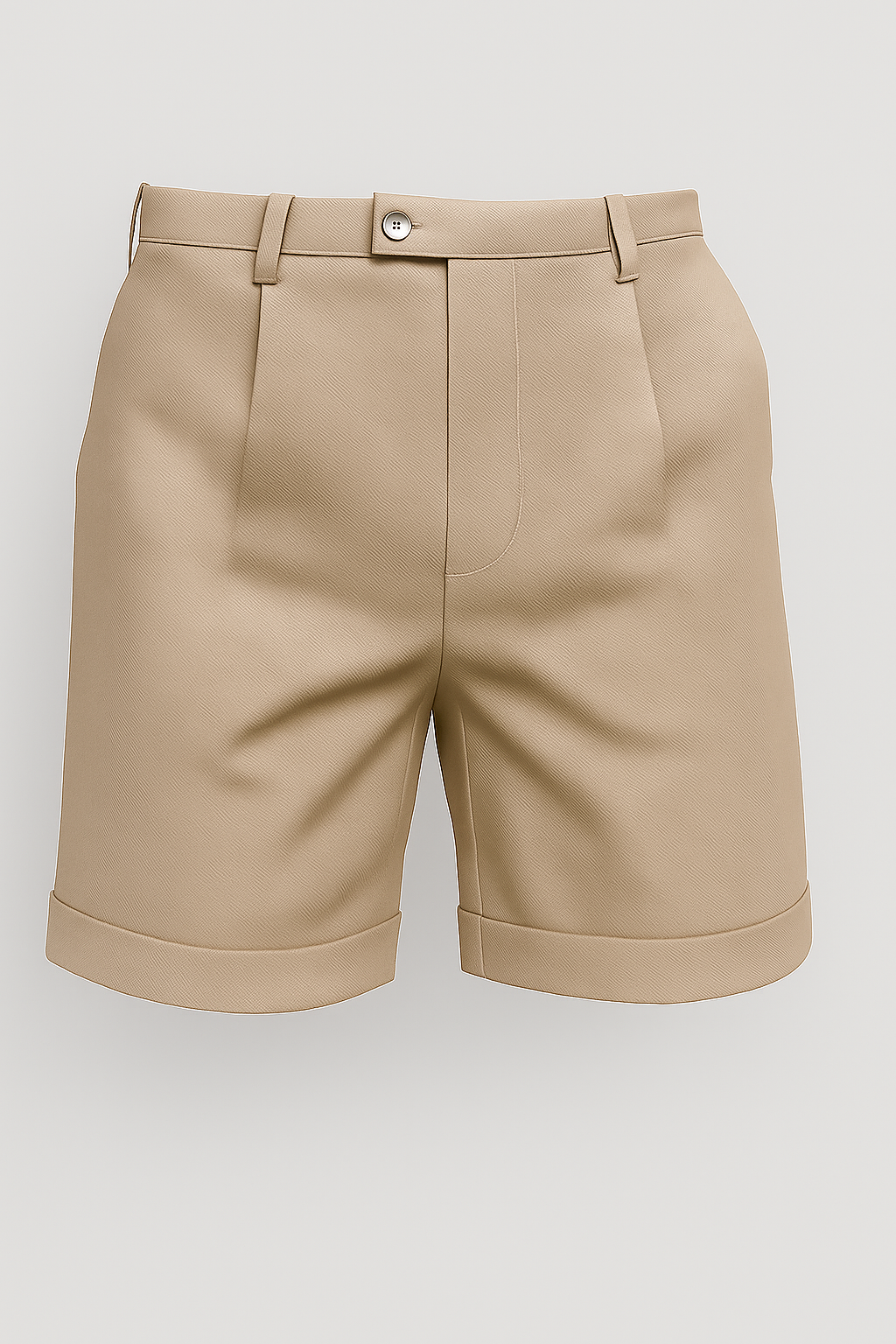 Herreshorts med læg og lommer – beige og alsidige