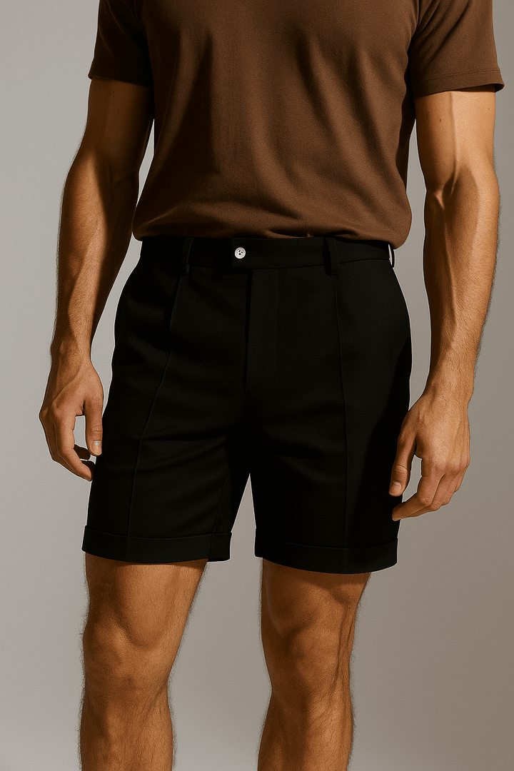 Herreshorts med læg og lommer – sort og alsidige