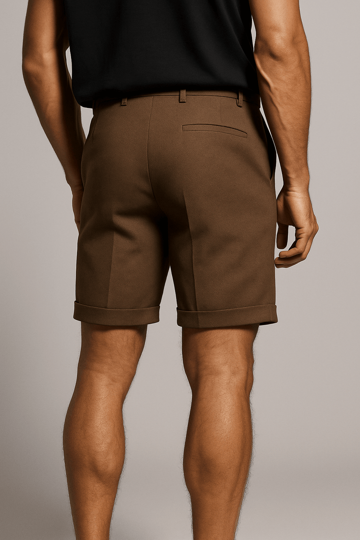 Herreshorts med læg og lommer – Taupe og alsidige