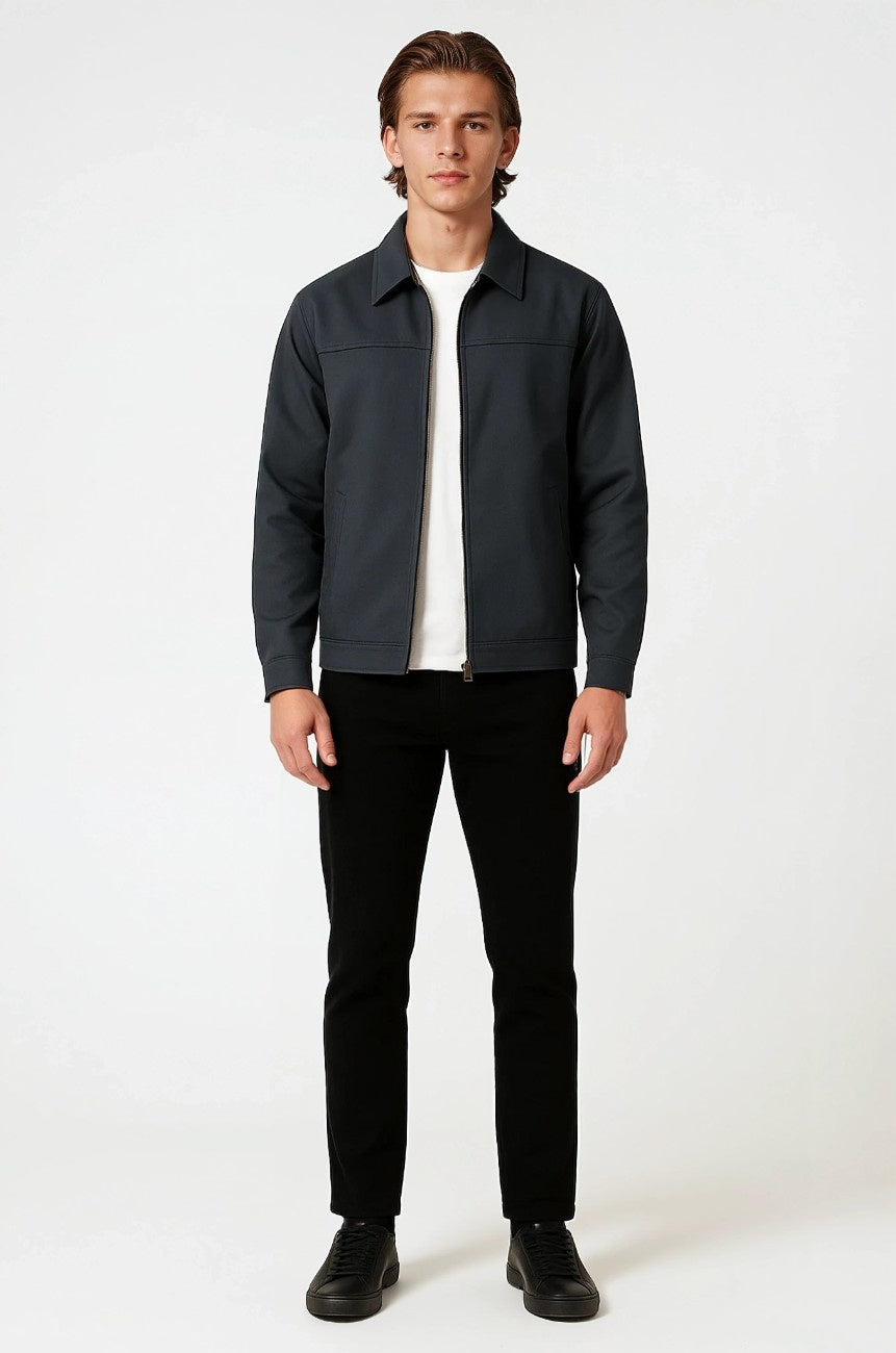 Letvægts Twill Jakke til Mænd – Mørkegrå – Regular Fit