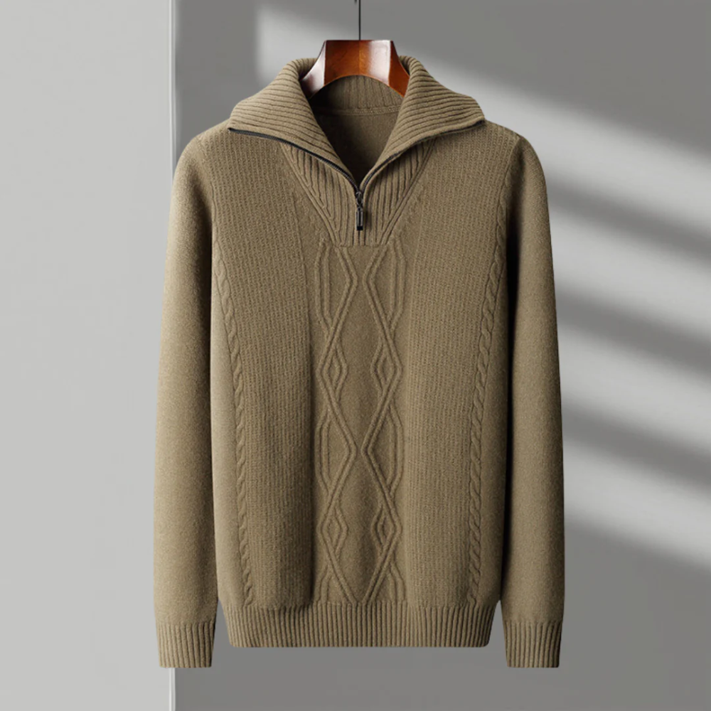 Taranto Merino Uld Zip Sweater
