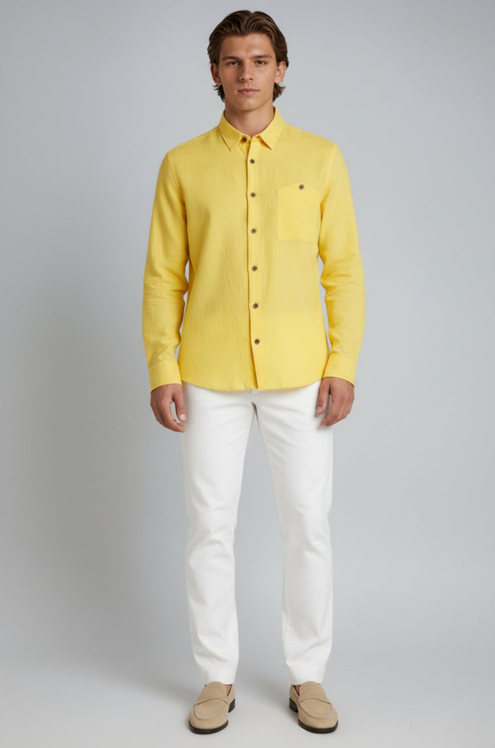 Monaco Linskjorte – Lysegul