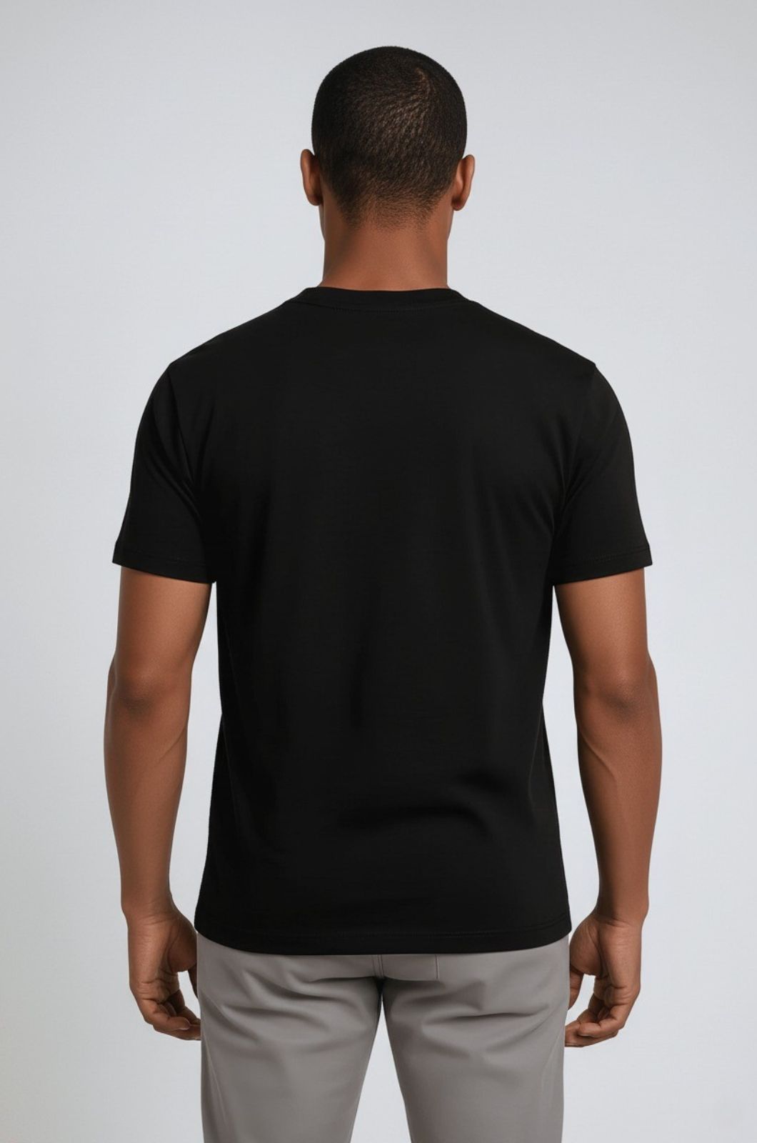 Herre Slim-Fit Merceriseret T-shirt i Sort