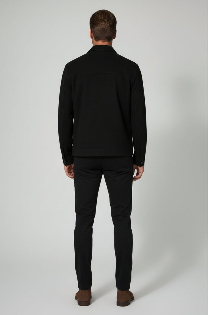 Sort Ruskindsjakke til Mænd – Moderne Casual Overtøj