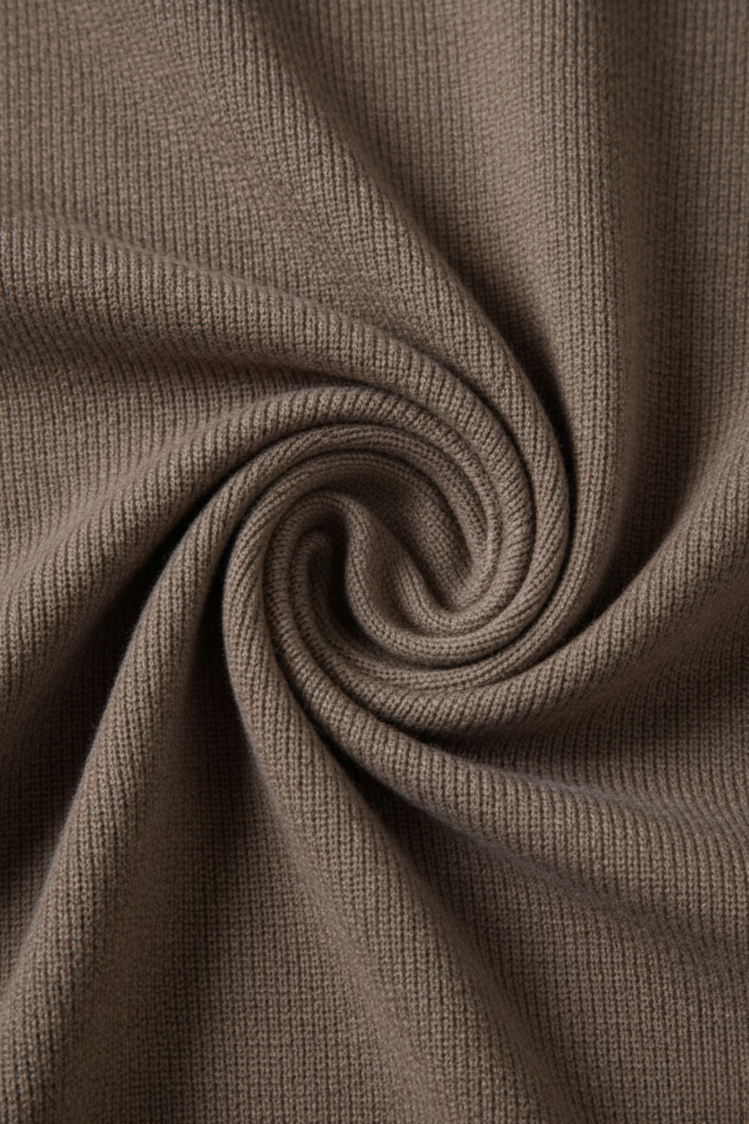 Herre Half-Zip Striktrøje med Ståkrave – Taupe Brun