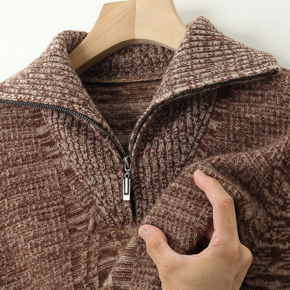 Taranto Merino Uld Zip Sweater