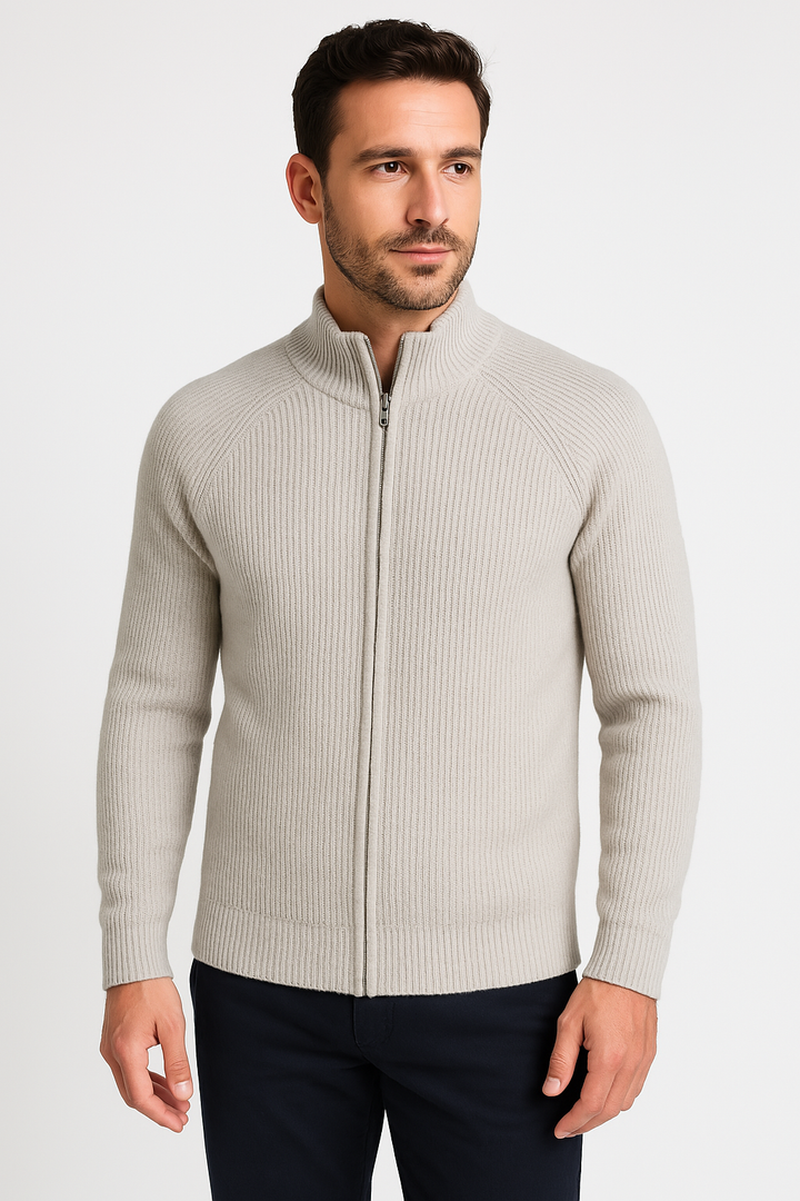 Four Seasons Merino Uld Zipped Cardigan