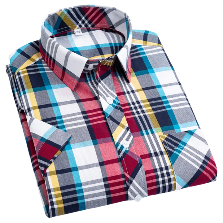 Kortærmet Ternet Skjorte i Bomuld