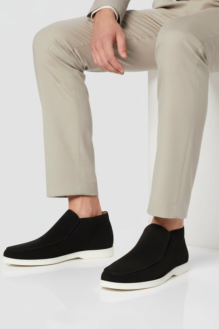 Herre Ruskinds Loafer Støvler – Slip-On Chukka Stil, Flad Hæl – Sort