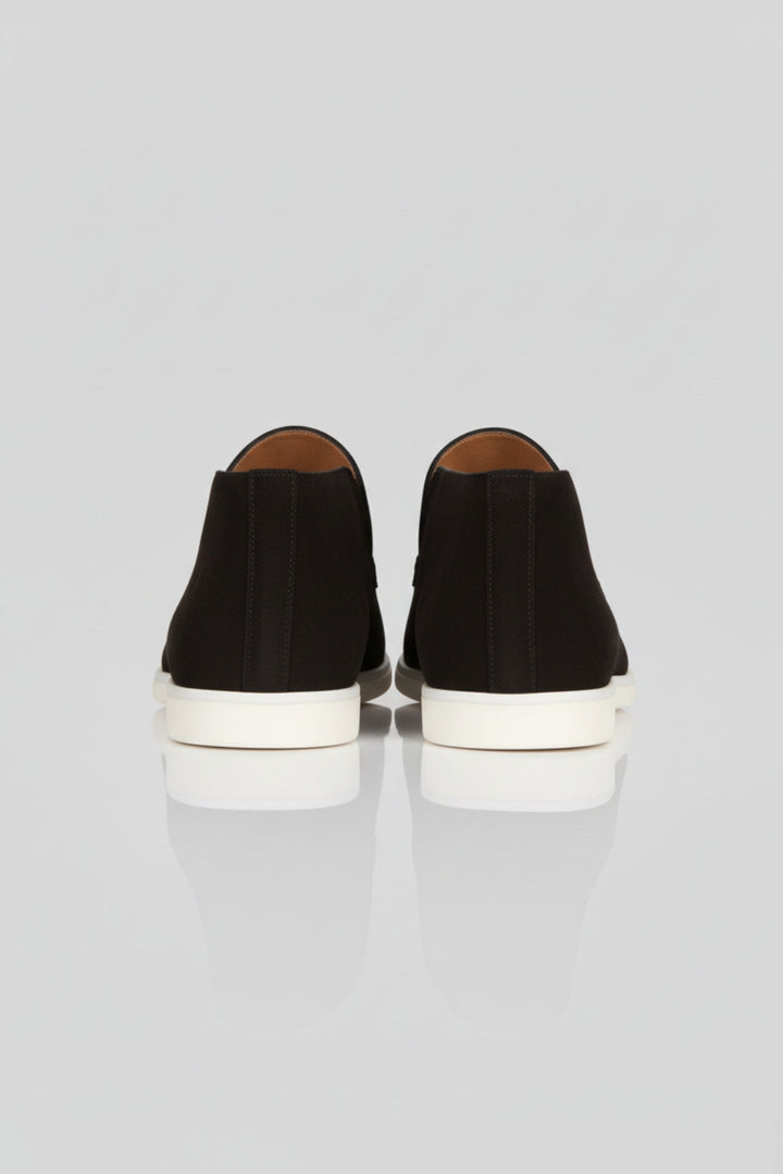 Herre Ruskinds Loafer Støvler – Slip-On Chukka Stil, Flad Hæl – Sort