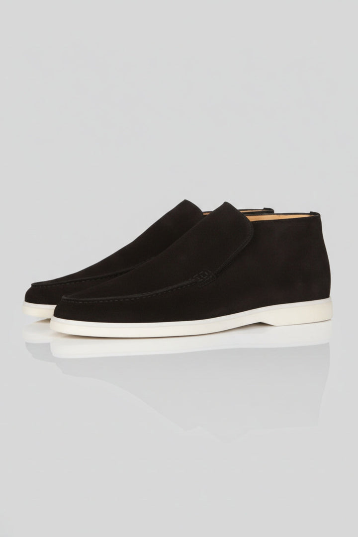 Herre Ruskinds Loafer Støvler – Slip-On Chukka Stil, Flad Hæl – Sort