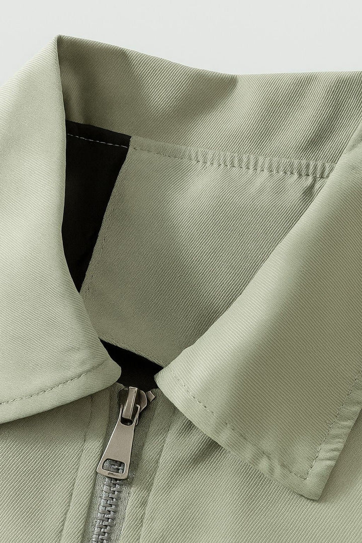 Letvægts Twill Jakke til Mænd – Ærtegrøn – Regular Fit