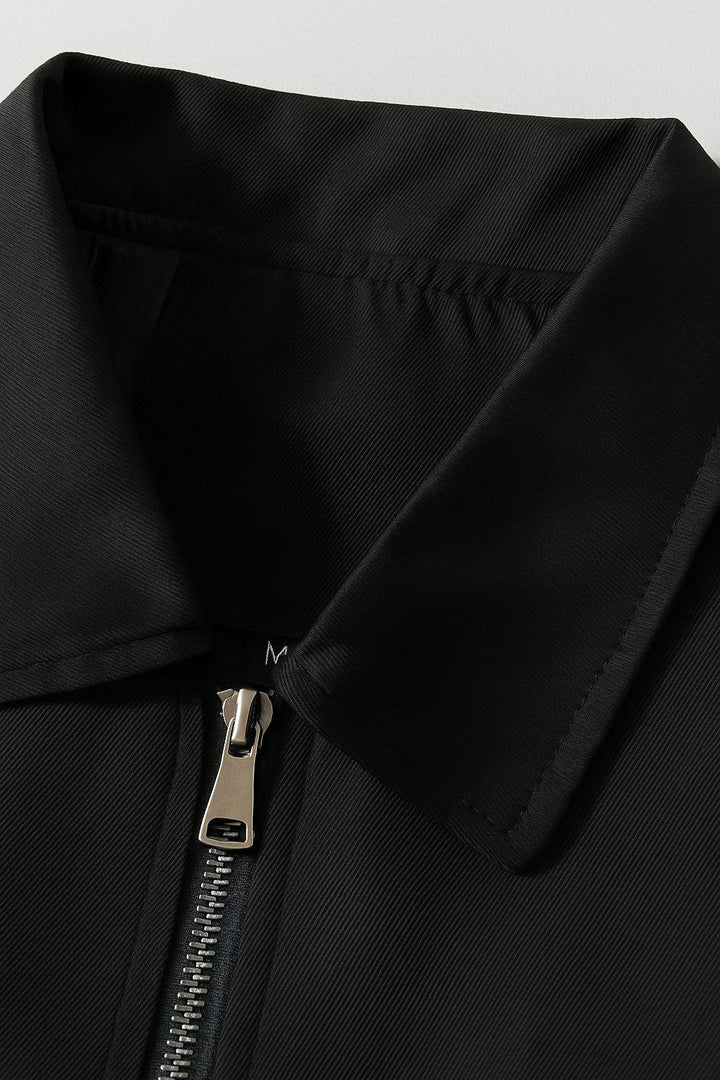 Letvægts Twill Jakke til Mænd – Sort – Regular Fit