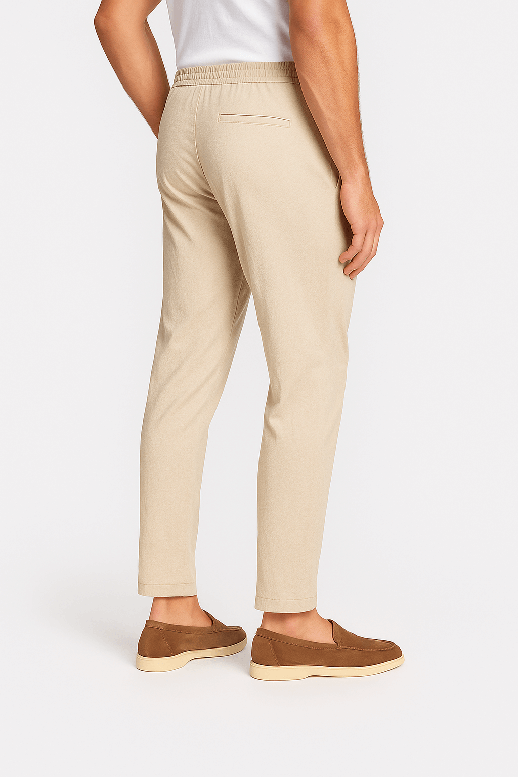 Herrebukser med Snøre - Beige