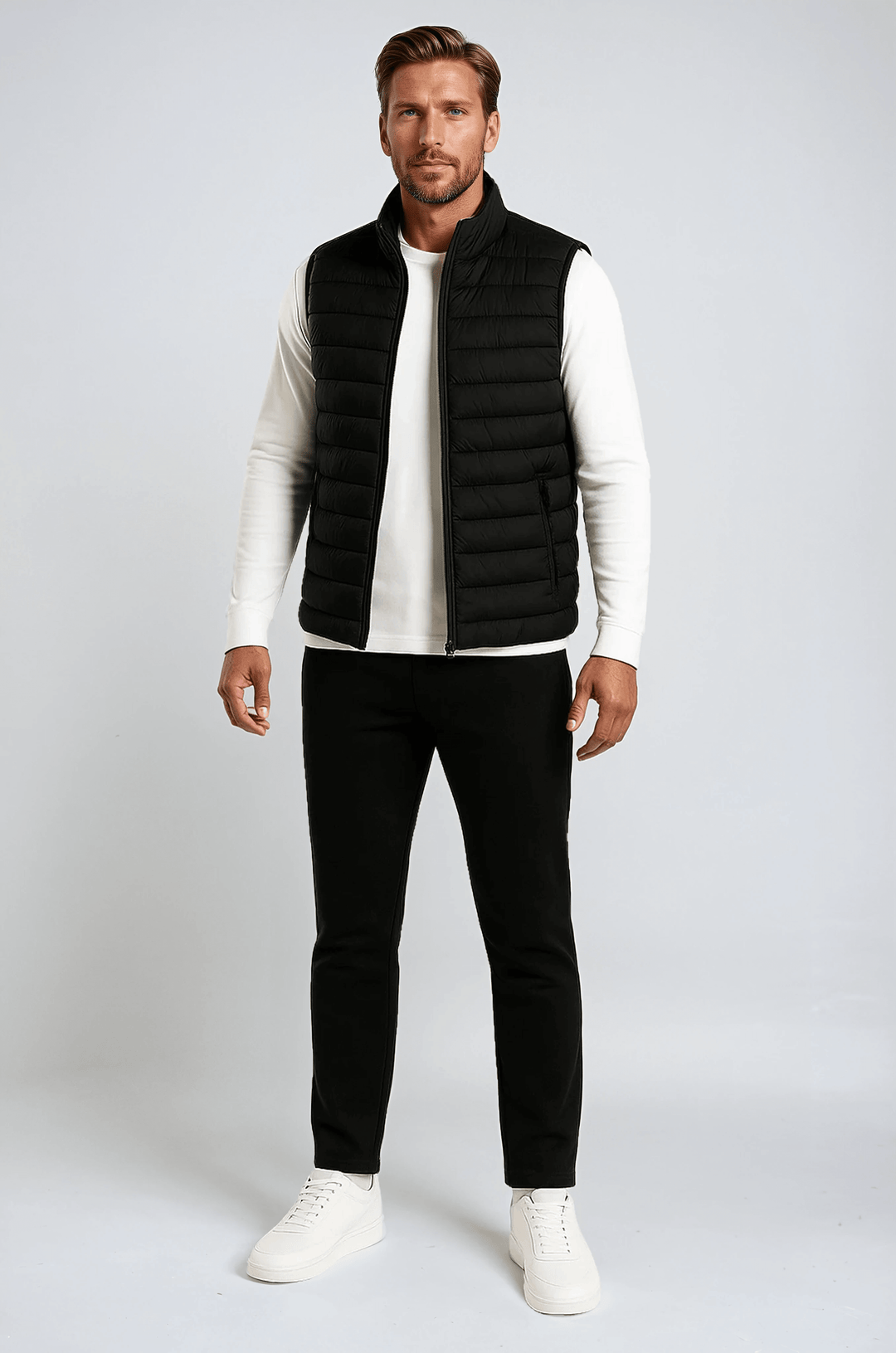 Premium Herre Sort Puffervest