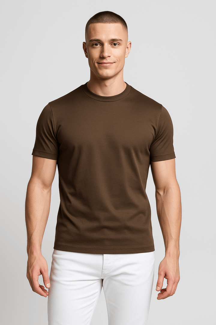 Herre Slim-Fit T-Shirt i Høj Kvalitet Bomuld