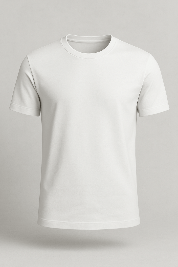Hvid Slim-Fit T-Shirt til Mænd