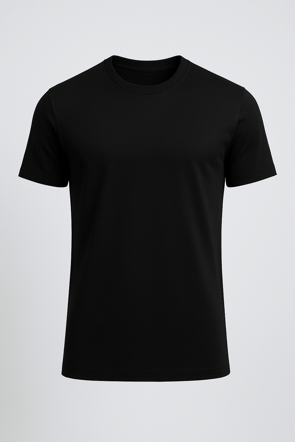 Herre Slim-Fit Merceriseret T-shirt i Sort