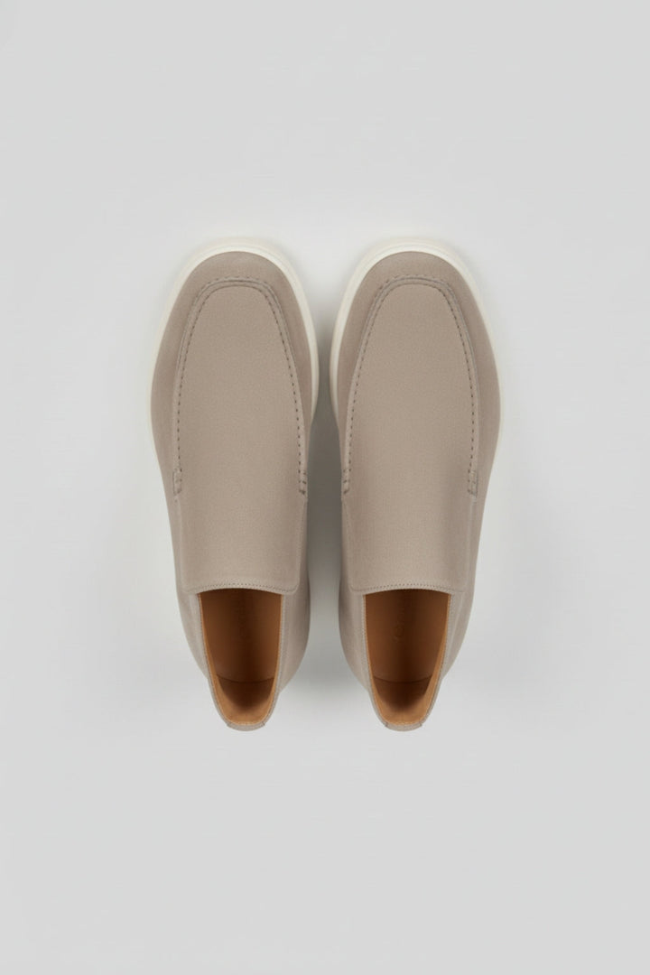 Herre Ruskinds Loafer Støvler – Slip-On Chukka Stil, Flad Hæl – Greige