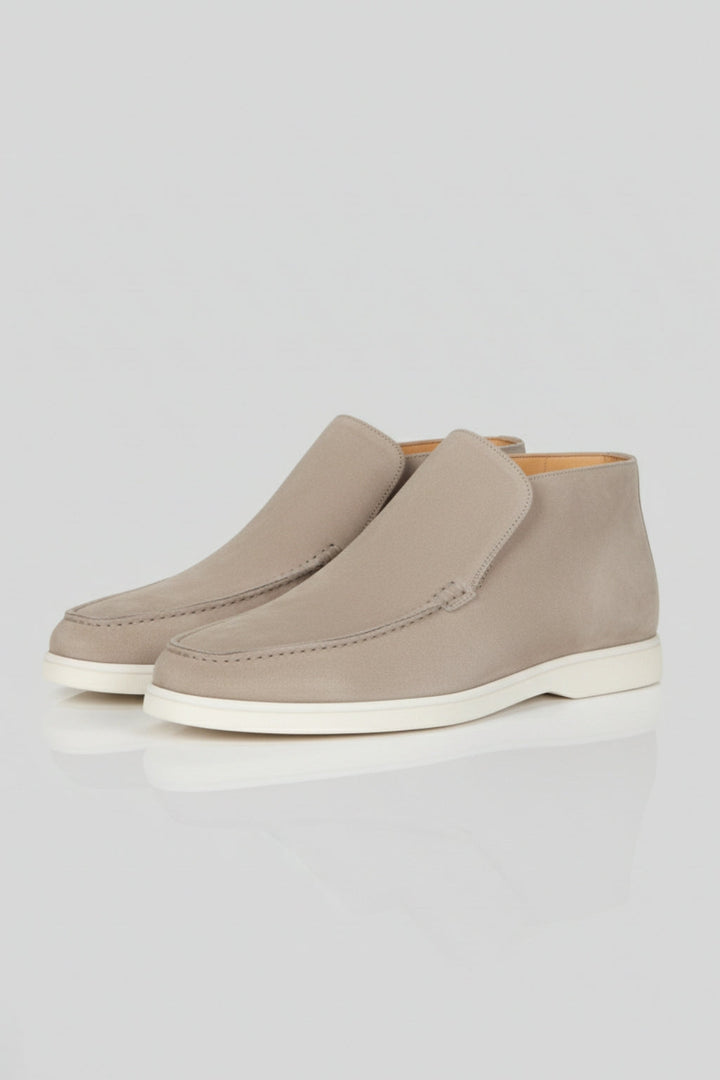 Herre Ruskinds Loafer Støvler – Slip-On Chukka Stil, Flad Hæl – Greige