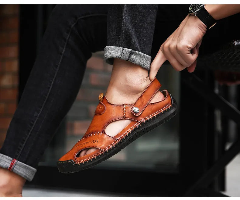 Klassiske Lædersandaler