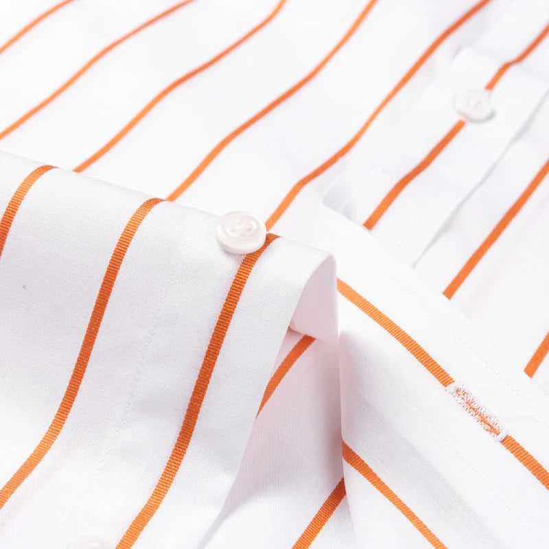 Elegant Stribet Bomulds Skjorte