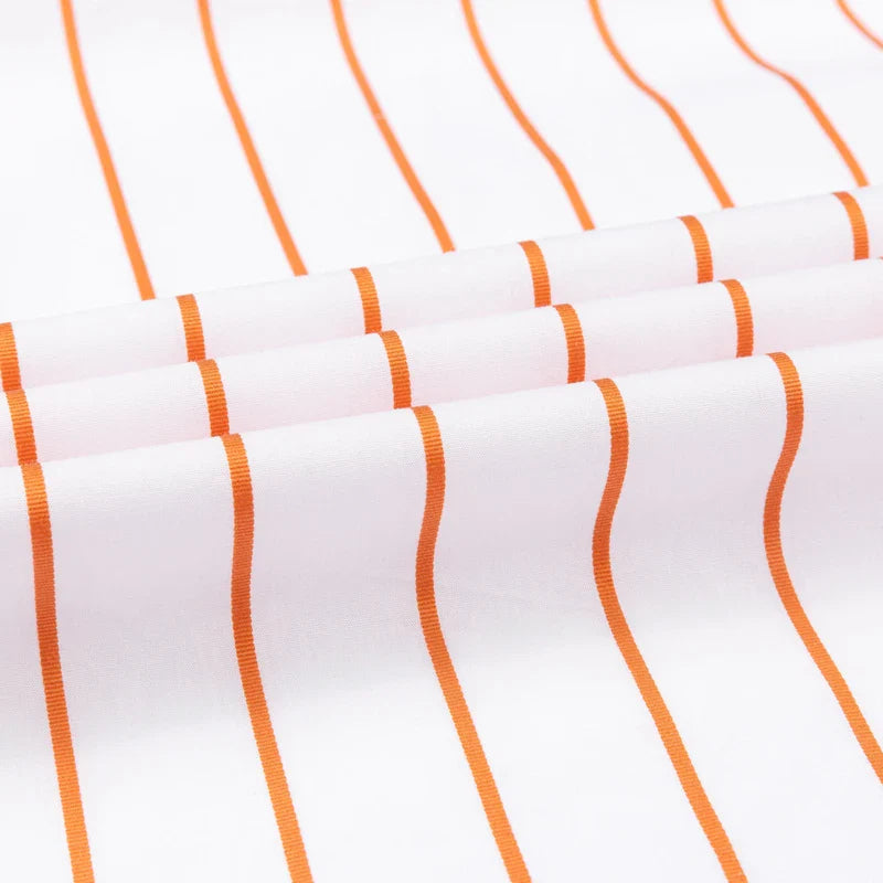 Elegant Stribet Bomulds Skjorte