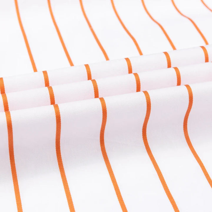 Elegant Stribet Bomulds Skjorte