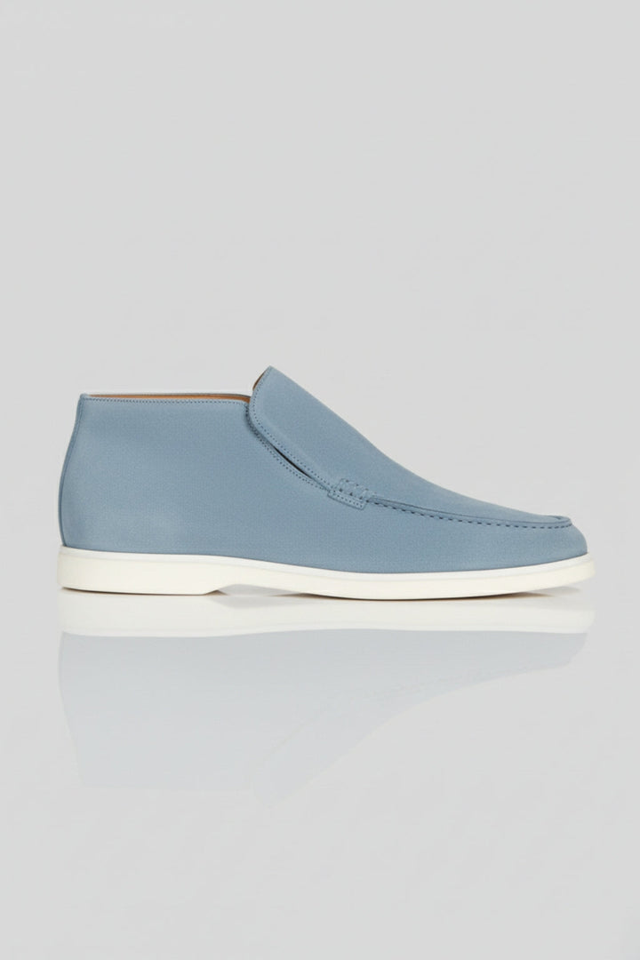 Herre Ruskinds Loafer Støvler – Slip-On Chukka Stil, Flad Hæl – Lyseblå