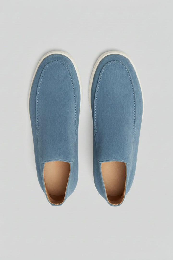 Herre Ruskinds Loafer Støvler – Slip-On Chukka Stil, Flad Hæl – Lyseblå