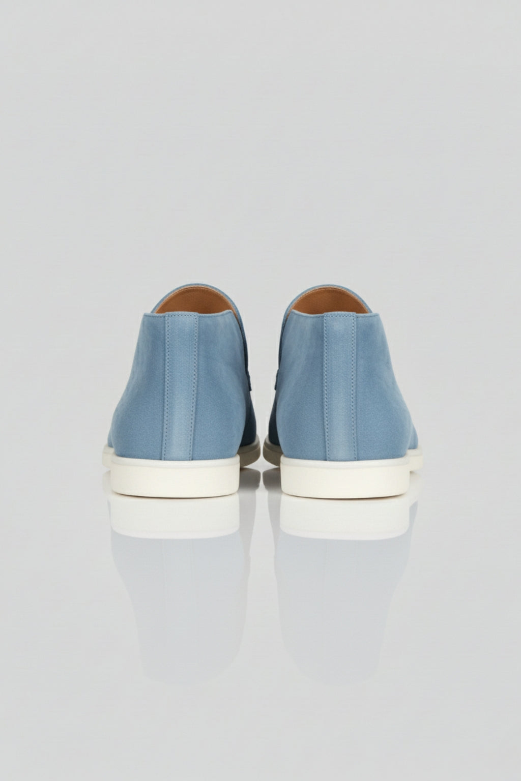 Herre Ruskinds Loafer Støvler – Slip-On Chukka Stil, Flad Hæl – Lyseblå