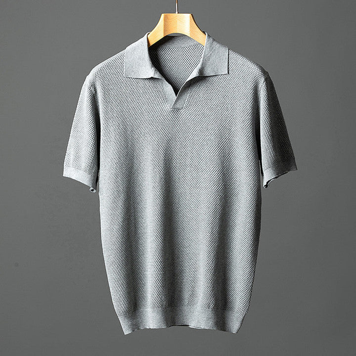 Elegant Cotton Knit Polo Shirt