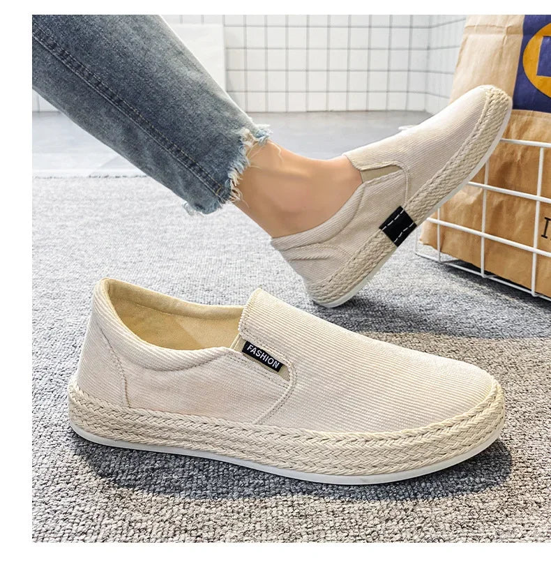Åndbare Slip-On Lærredssko