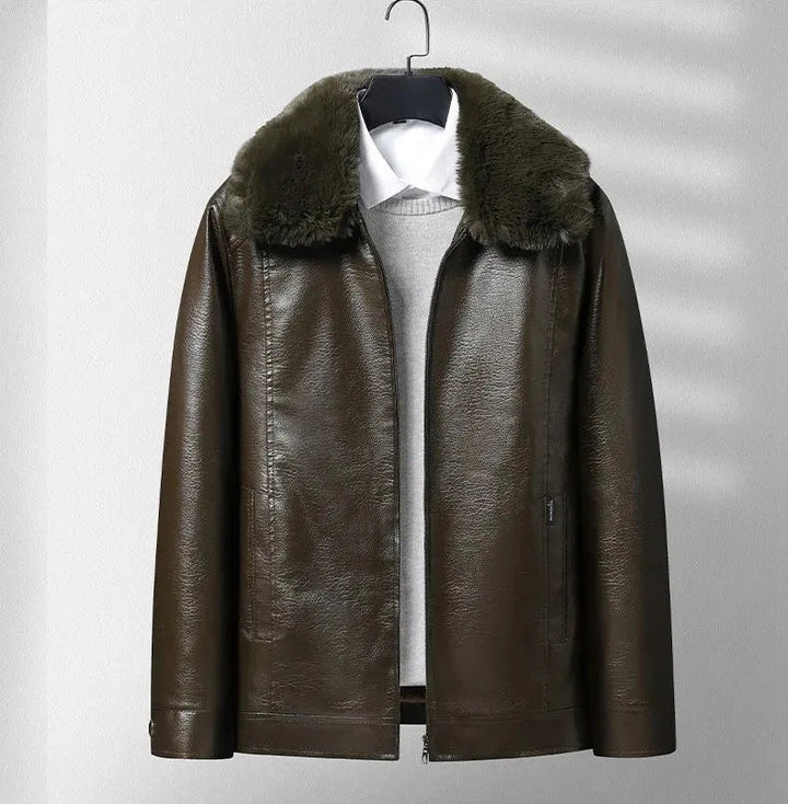 Tykkelse Fleece Læderjakke