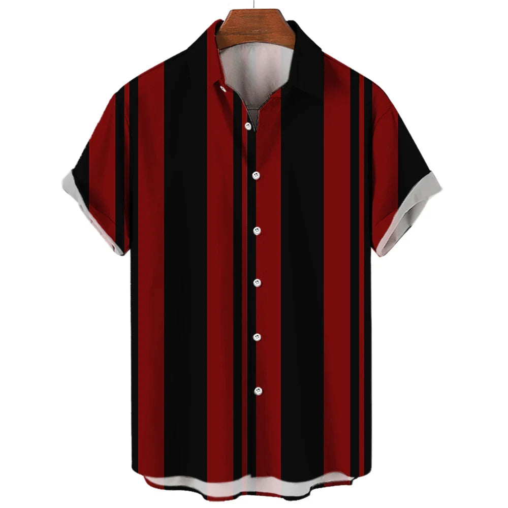 Stribet Kortærmet Sommer Skjorte