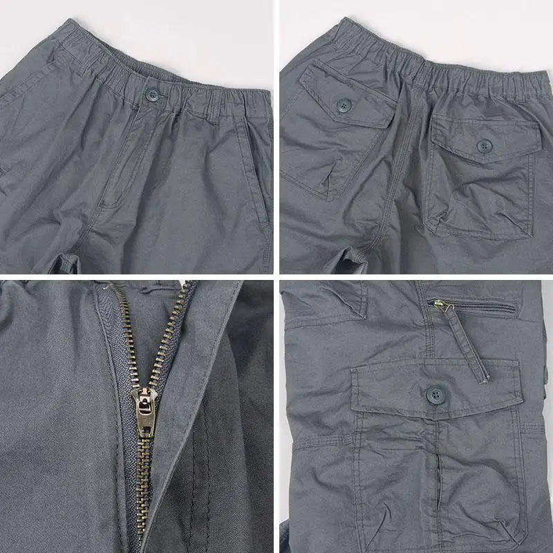 Lange Bomulds Cargo Shorts