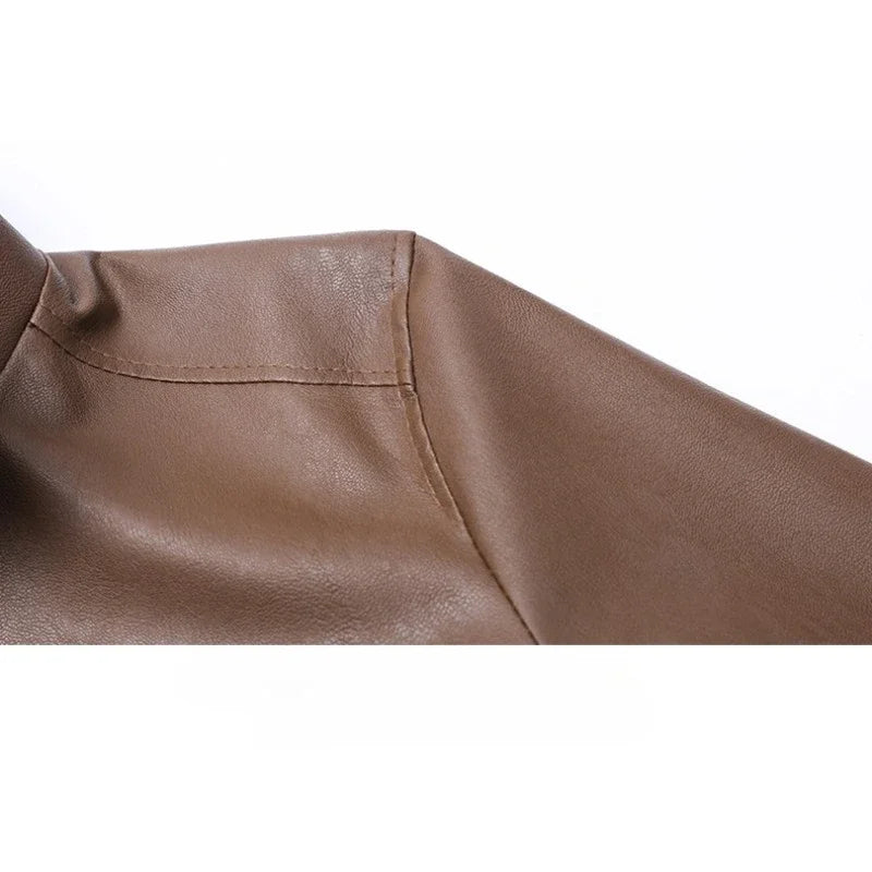 Elegant Læder Bomberjakke