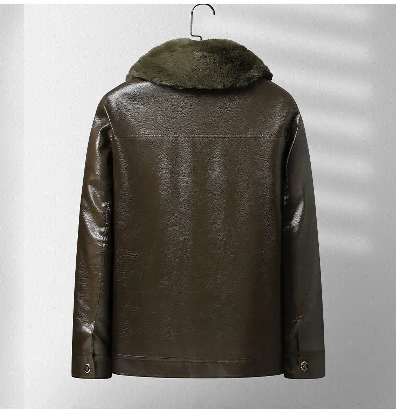 Tykkelse Fleece Læderjakke