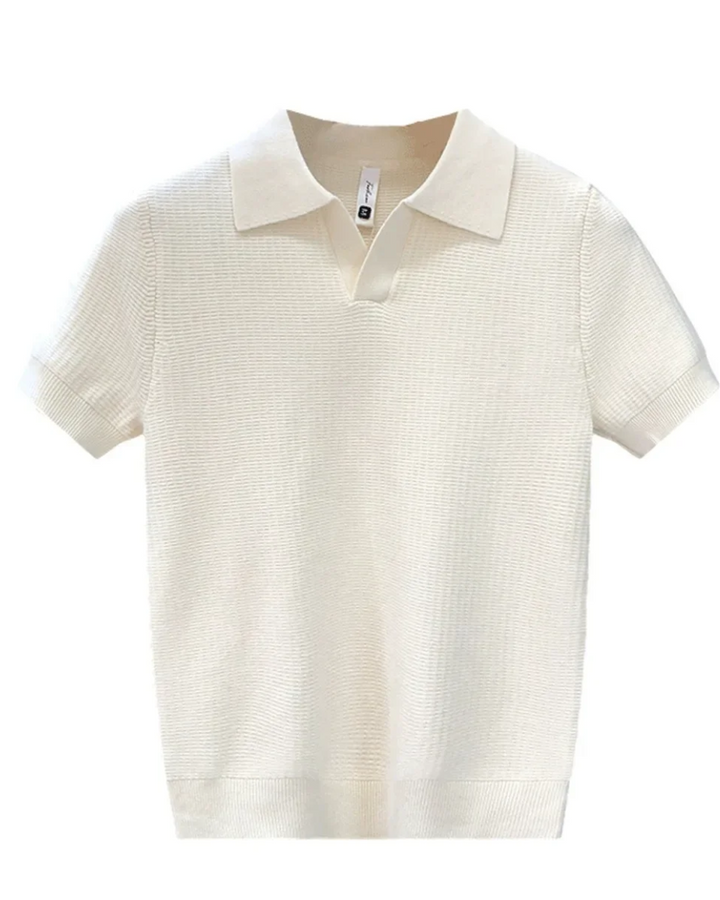 Åndbar Strikket Polo Shirt
