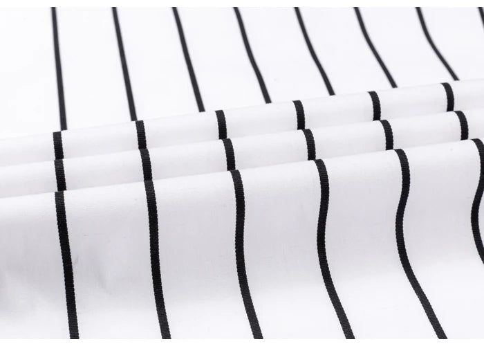 Elegant Stribet Bomulds Skjorte